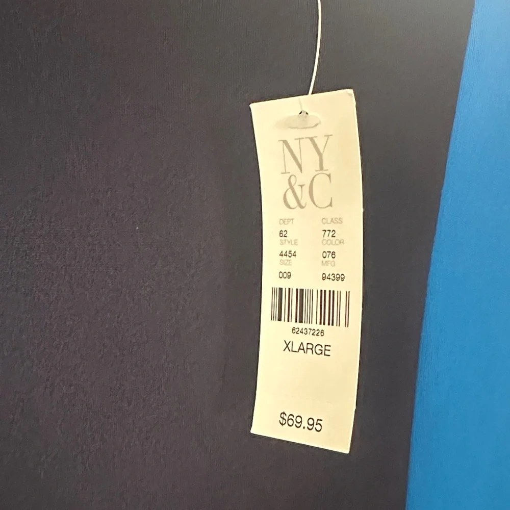 New York & Company Striped Blue and White Midi Dress - Picture 2 of 2